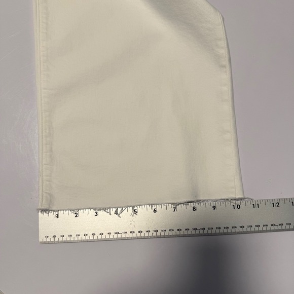 J. Crew Slim Wide Leg Crop Jeans Women Size 32 White Raw Hem High Rise - Picture 11 of 11